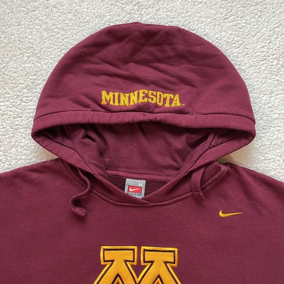 Vintage 90s Team Nike University of Minnesota Embroidered Stash Pocket Hoodie - Picture 5 of 7